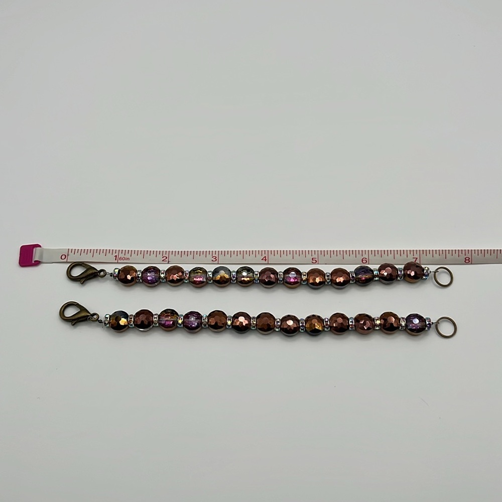 Twin Amber AB Crystal Bracelets - Picture 2 of 4